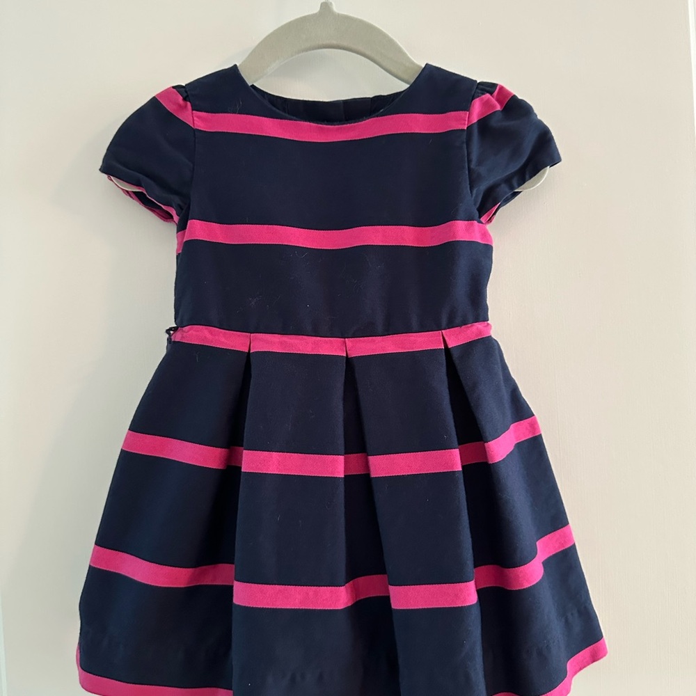 Ralph Lauren Navy and Pink Striped Dress